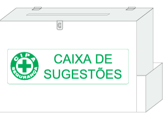 Caixa de Sugestões CIPA em Acrílico com Bolsão Lateral