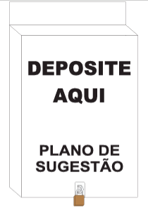 Urna / Caixa de Sugestões "Plano de Sugestão" com Porta-Folheto