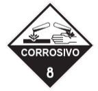 Adesivo de material corrosivo