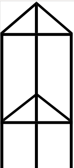Suporte Metálico Triangular / Totem Prismático Autossustentável