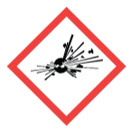 Adesivo de aviso de material explosivo